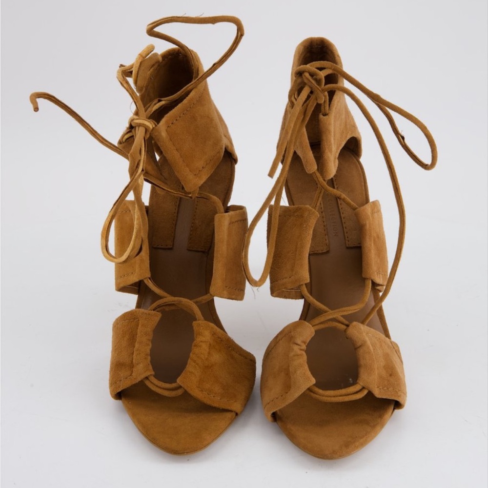 Zara tie up suede heels